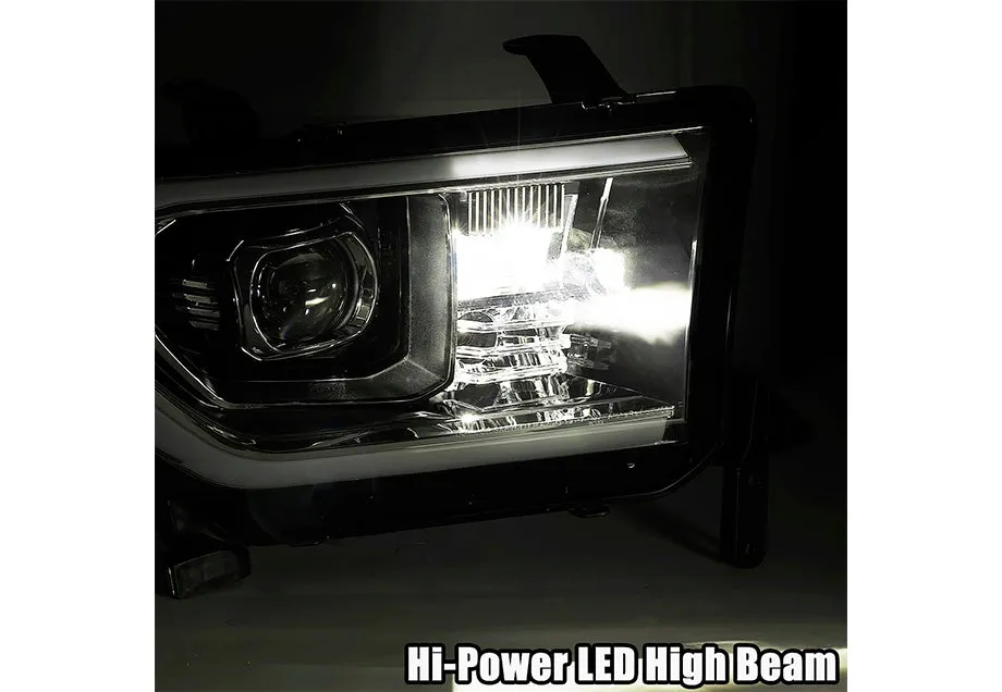 LUXX-Series LED Projector Headlights Black (Without Level Adjuster) Fits 07-13 Toyota Tundra/08-17 Toyota Sequoia