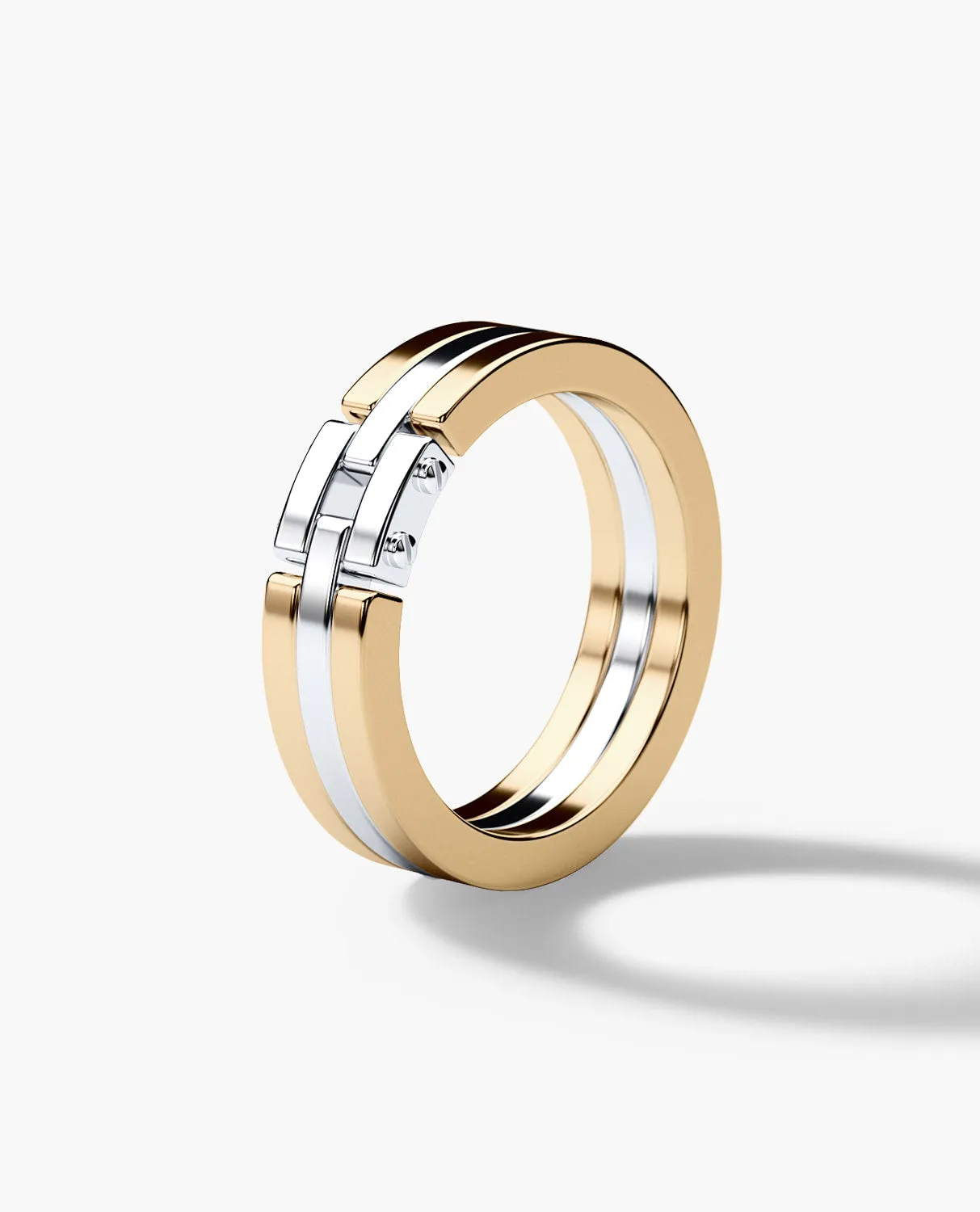 MEIKLE Two Tone Gold Wedding Ring