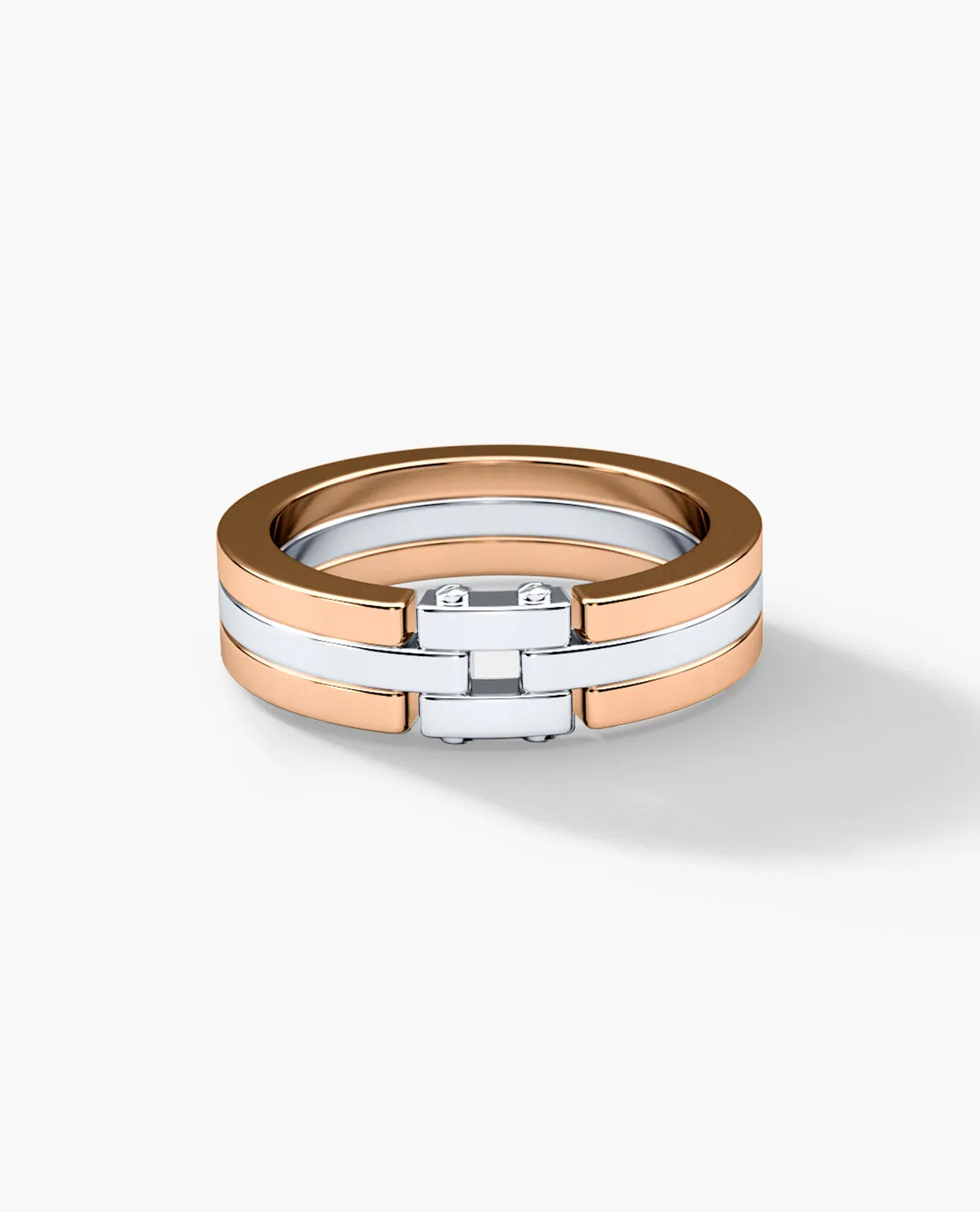MEIKLE Two Tone Gold Wedding Ring