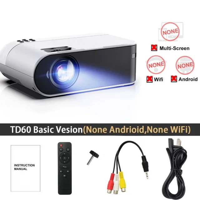Mini Projector Portable WiFi Android 6.0 Home Cinema for 1080P Video