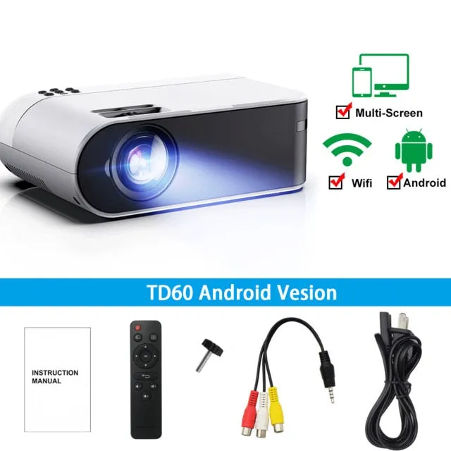 Mini Projector Portable WiFi Android 6.0 Home Cinema for 1080P Video