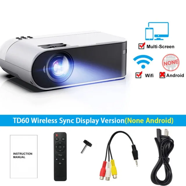 Mini Projector Portable WiFi Android 6.0 Home Cinema for 1080P Video