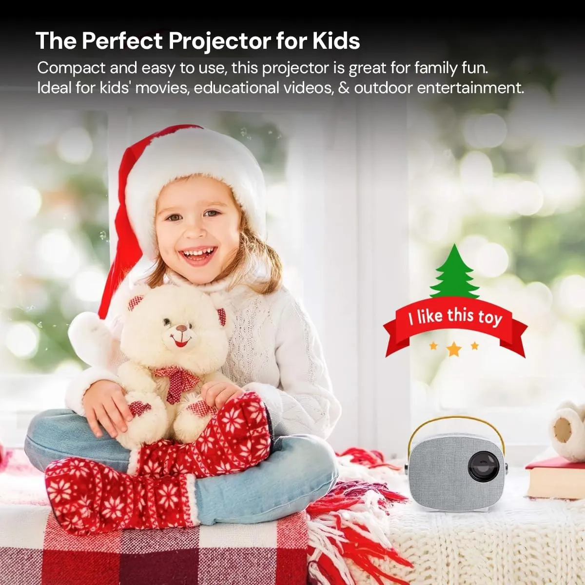 Mini Projector with Gaming Console, Supports Android TV Stick, Power Bank, HDMI, USB, AV, & SD