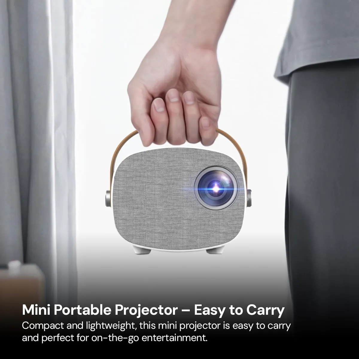 Mini Projector with Gaming Console, Supports Android TV Stick, Power Bank, HDMI, USB, AV, & SD