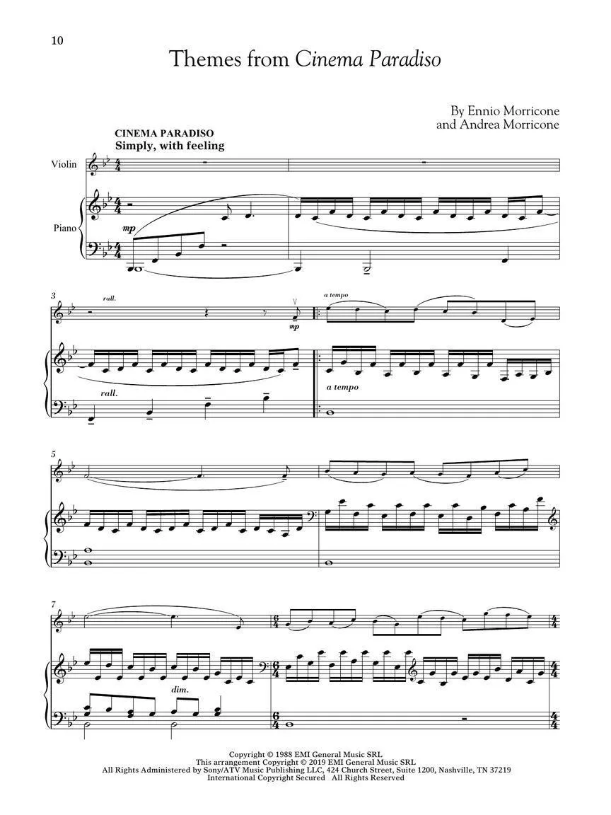 Movie Themes for Classical Players for Violin and Piano with Online Accompaniments