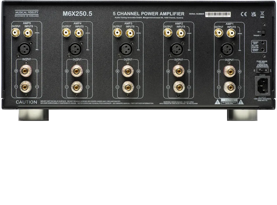 Musical Fidelity MUFPOWM6255BK 5 Channel Class A/B Amplifier (Black)