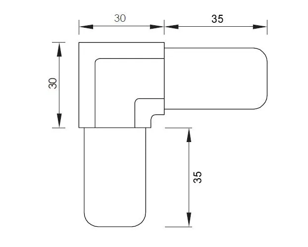 NANOROUND 25.4MM DIA, 90ºDEGREE JOINER 316 STAINLESS STEEL