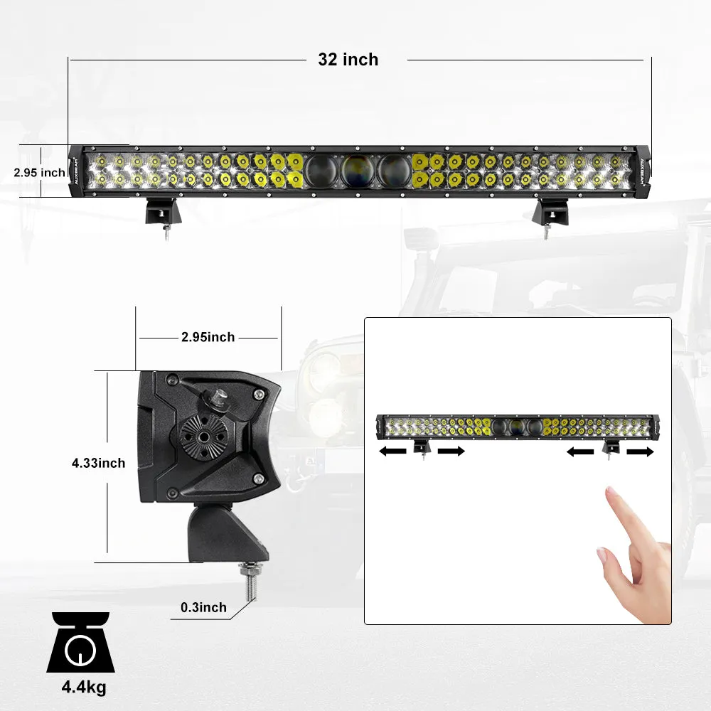 NEW 32 Inch 5D-PRO Series 33000LM Spot Beam Off Road Led Light Bar