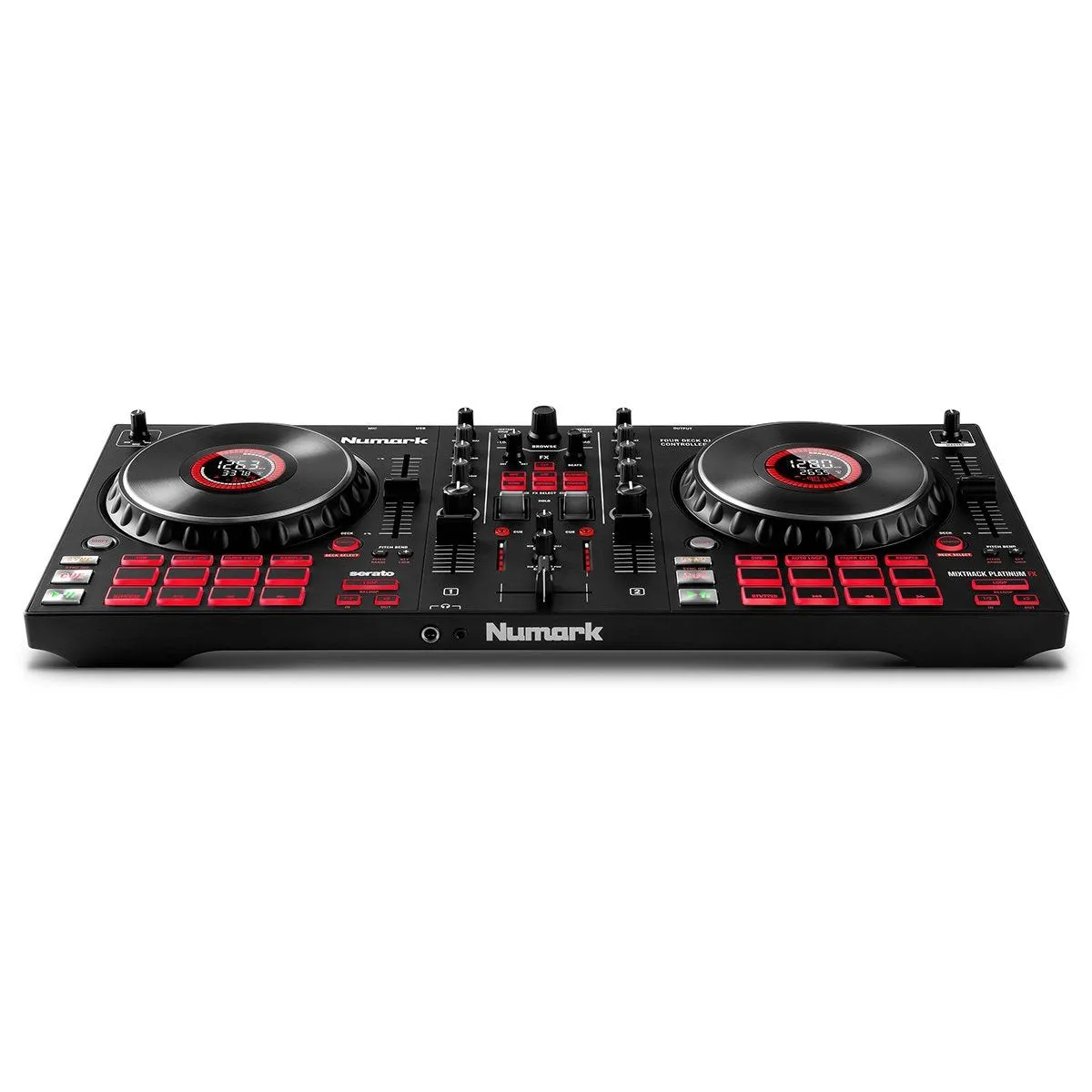 Numark MIXTRACKPLATFX 4-Deck DJ Controller & BRLDIGITALXLE Soft Case Bundle