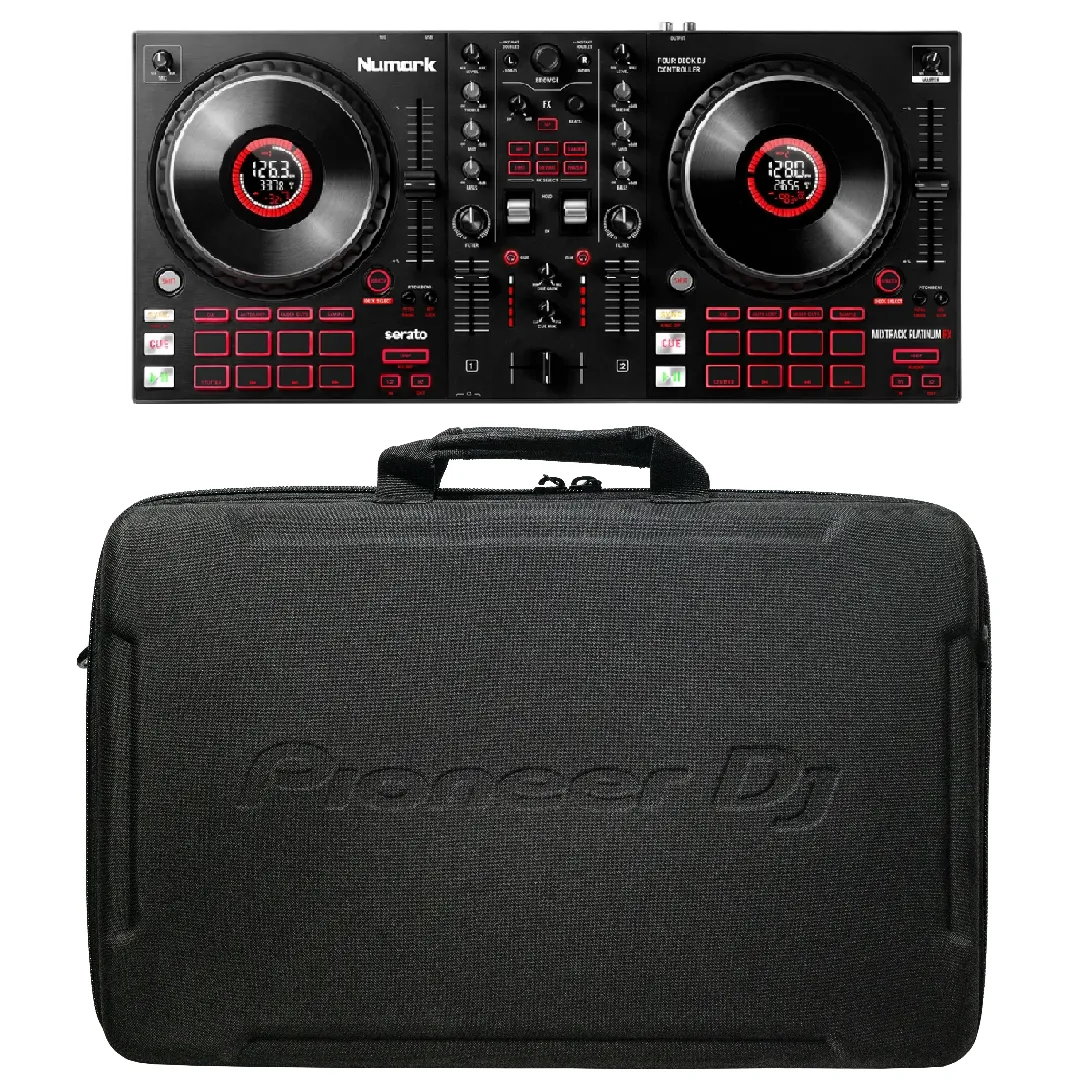 Numark MIXTRACKPLATFX 4-Deck DJ Controller & DJC-B1 Soft Case Bundle