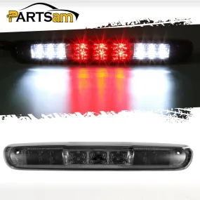 Partsam Replacement For Silverado 2007-2013 Silverado/Sierra 1500 2500 3500 2014 Classic Model Red/White LED Smoke Lens High Mount 3rd Third Brake Light Cargo Tail Lamp