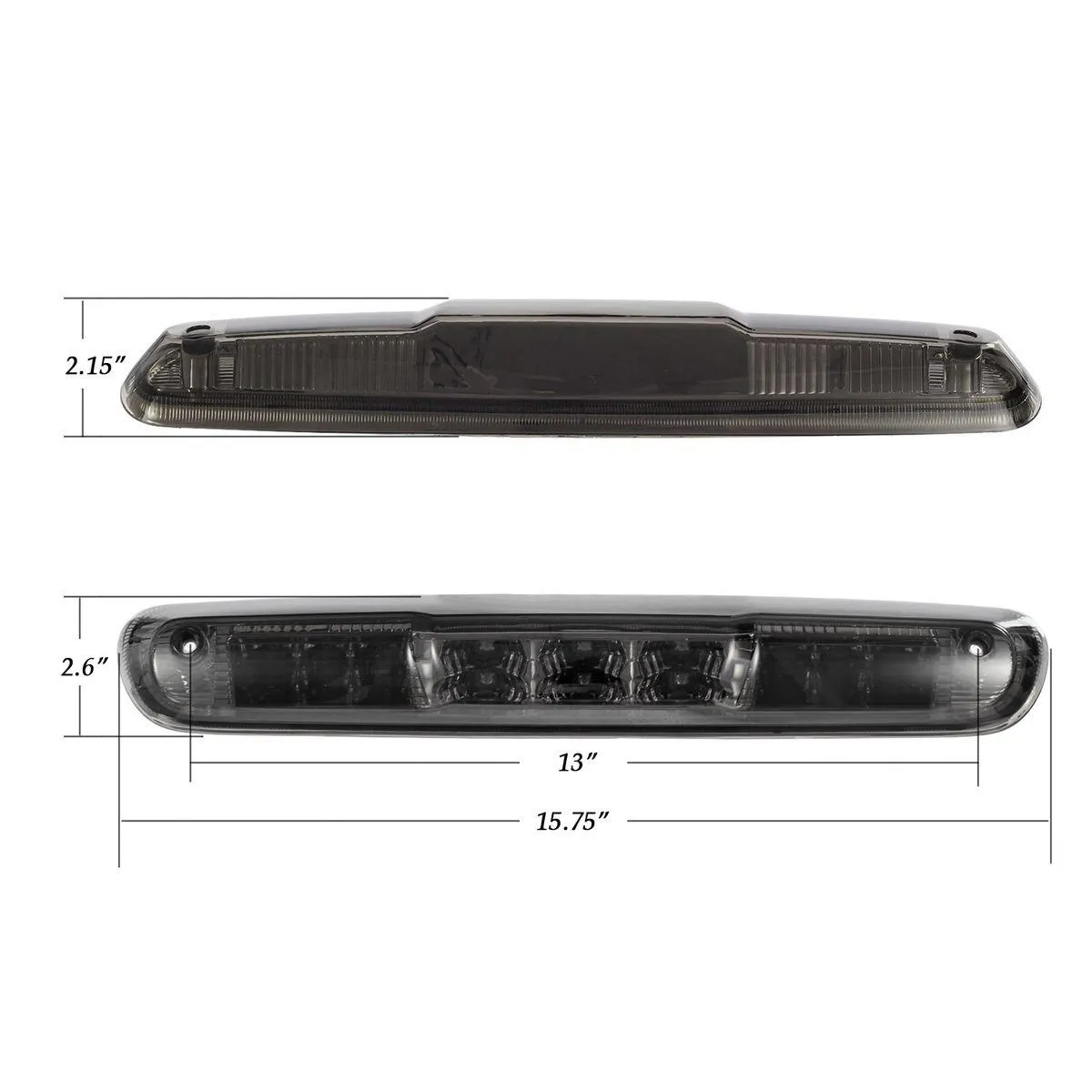 Partsam Replacement For Silverado 2007-2013 Silverado/Sierra 1500 2500 3500 2014 Classic Model Red/White LED Smoke Lens High Mount 3rd Third Brake Light Cargo Tail Lamp