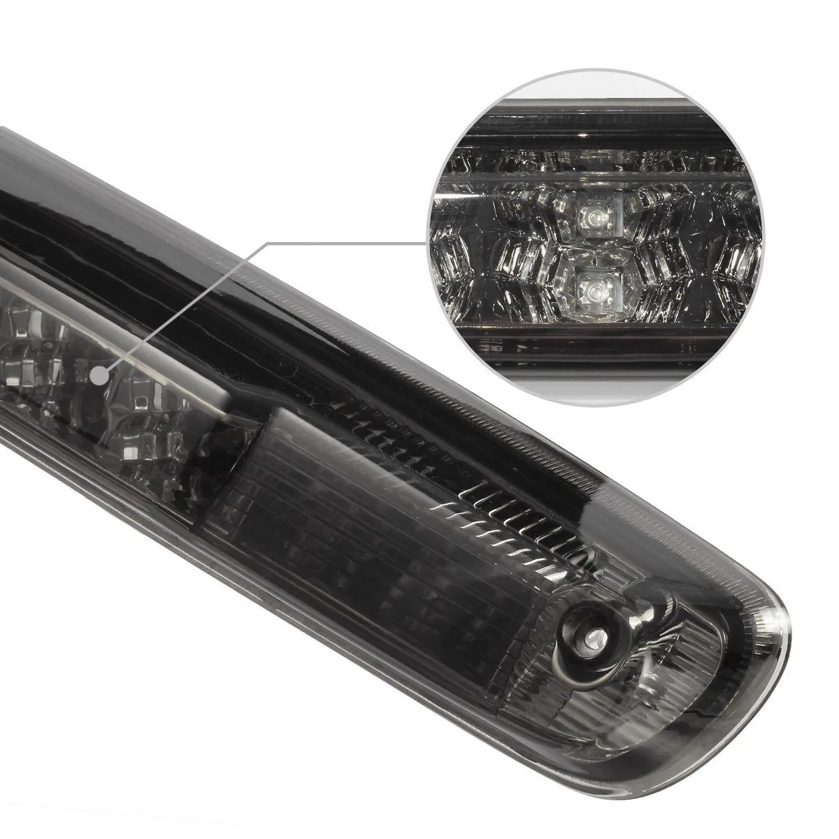Partsam Replacement For Silverado 2007-2013 Silverado/Sierra 1500 2500 3500 2014 Classic Model Red/White LED Smoke Lens High Mount 3rd Third Brake Light Cargo Tail Lamp