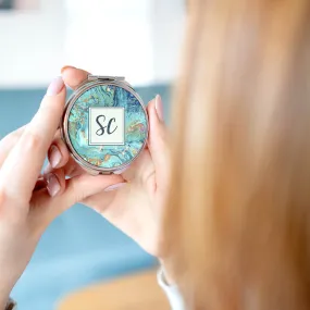 Personalised Marble Monogram Pocket Mirror