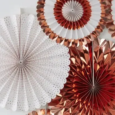 (PM-339) Paper Fan Rose Gold Party Decorations