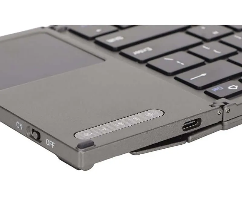 Portable Foldable Bluetooth Keyboard Rechargeable with Touchpad for iOS/Android/Windows