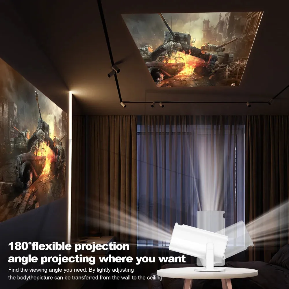 Portable Projector Android 11 WiFi6 Support 4K 1080P BT5.0 Projector 1208*720P Home Cinema Portable Projector