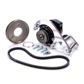 Powermaster Pro Series Denso 93 mm Low Mount Alternator Kit - Drivers / Passenger Side Block Mount - 55 amps Alternator / Belt / Bracket / Pulleys - Aluminum Case - Big Block Chevy
