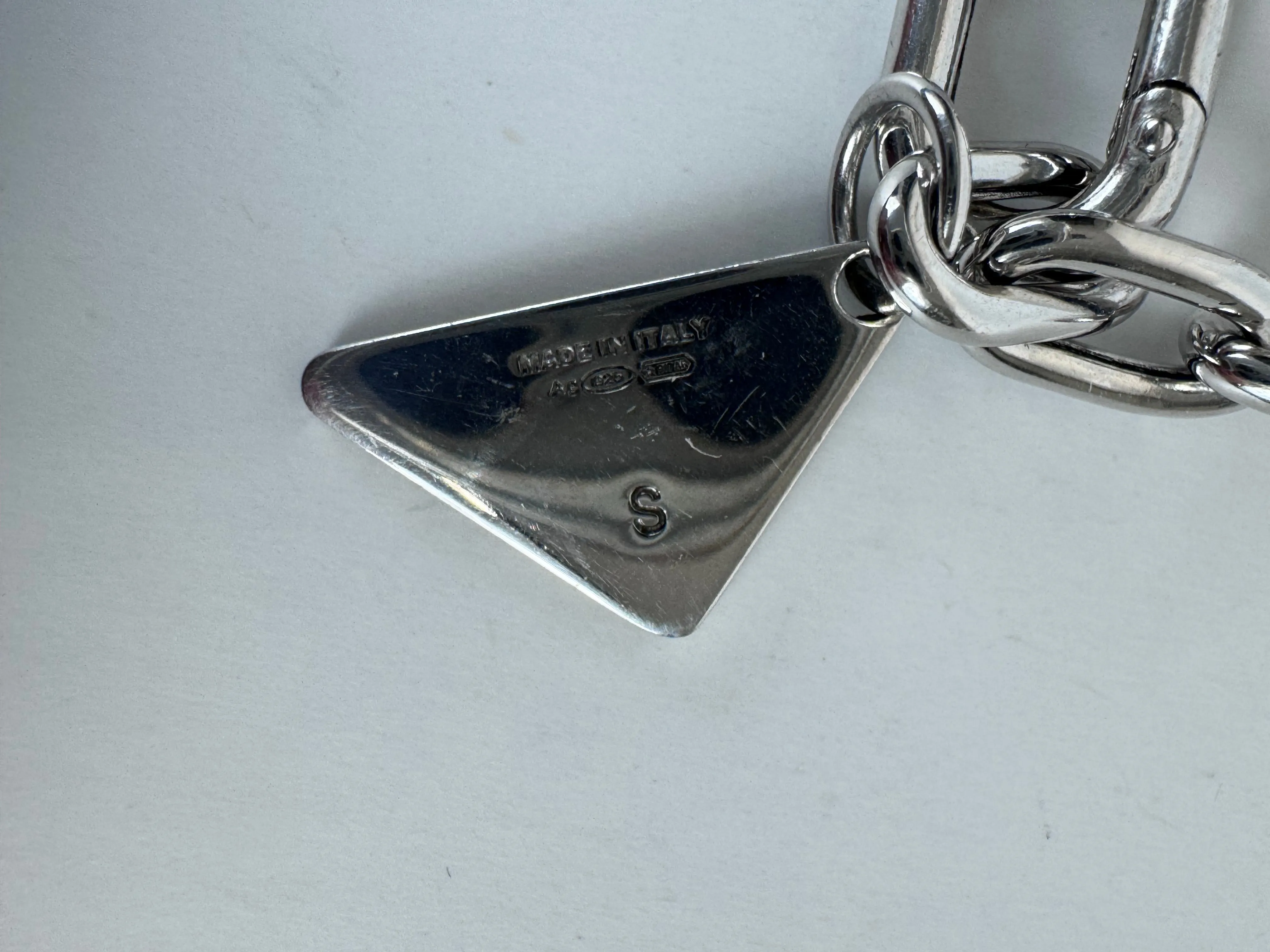 Prada Silver Logo Bracelet