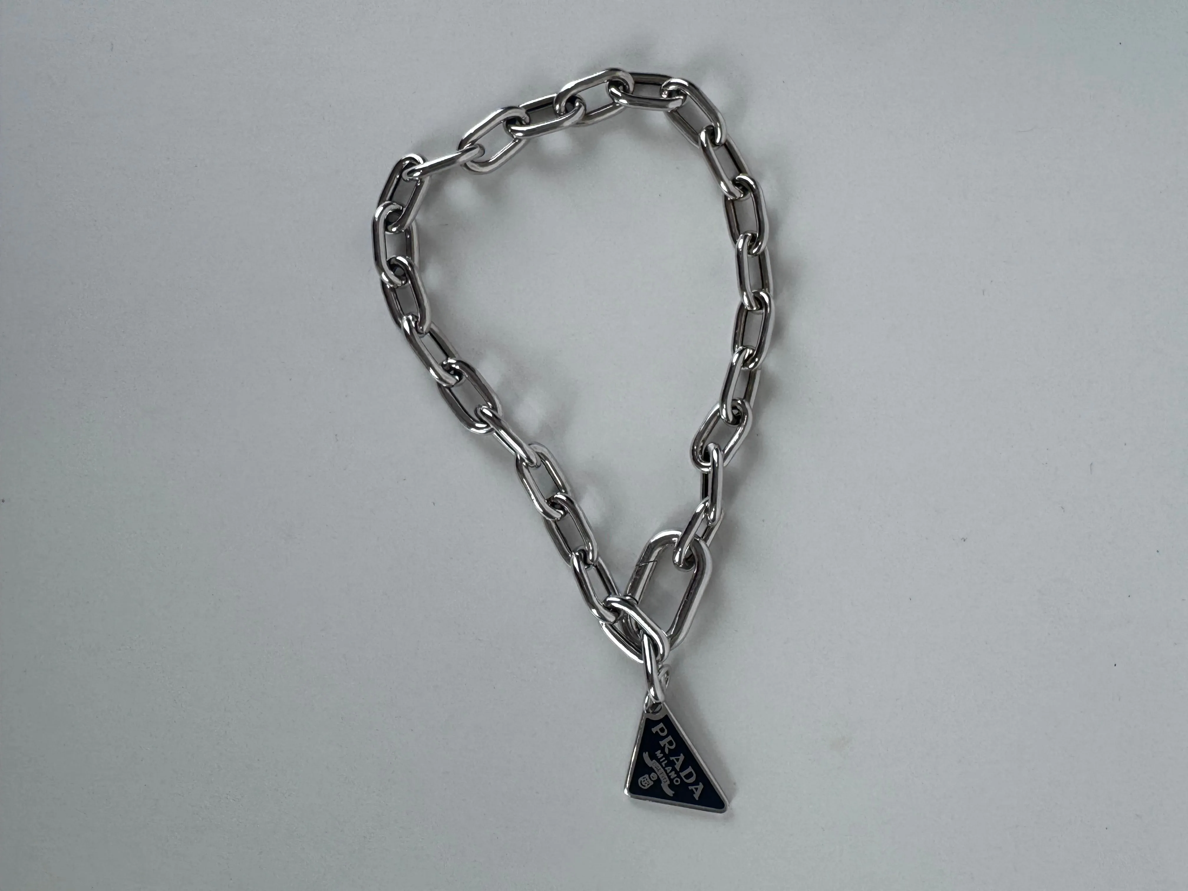 Prada Silver Logo Bracelet