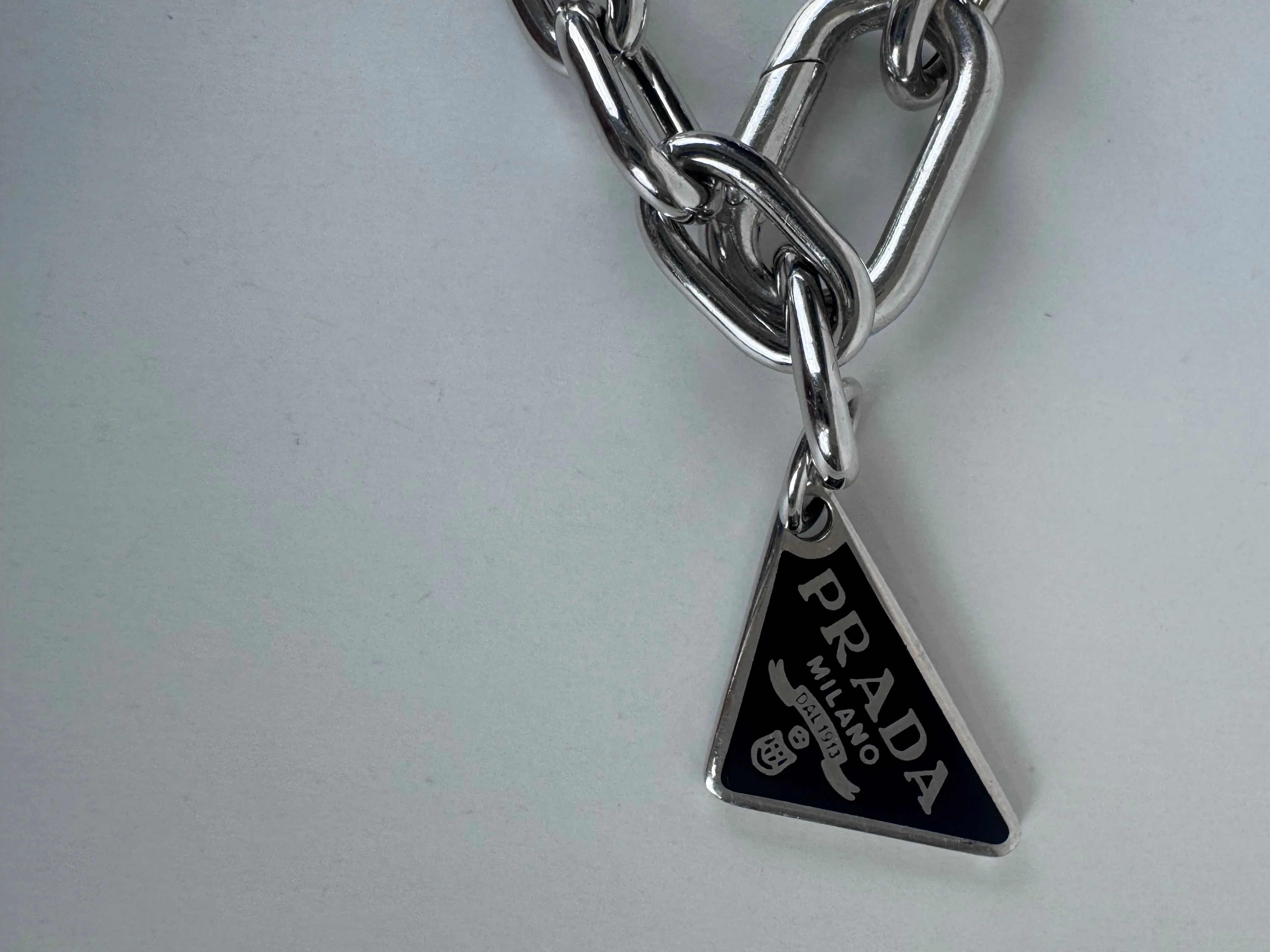 Prada Silver Logo Bracelet
