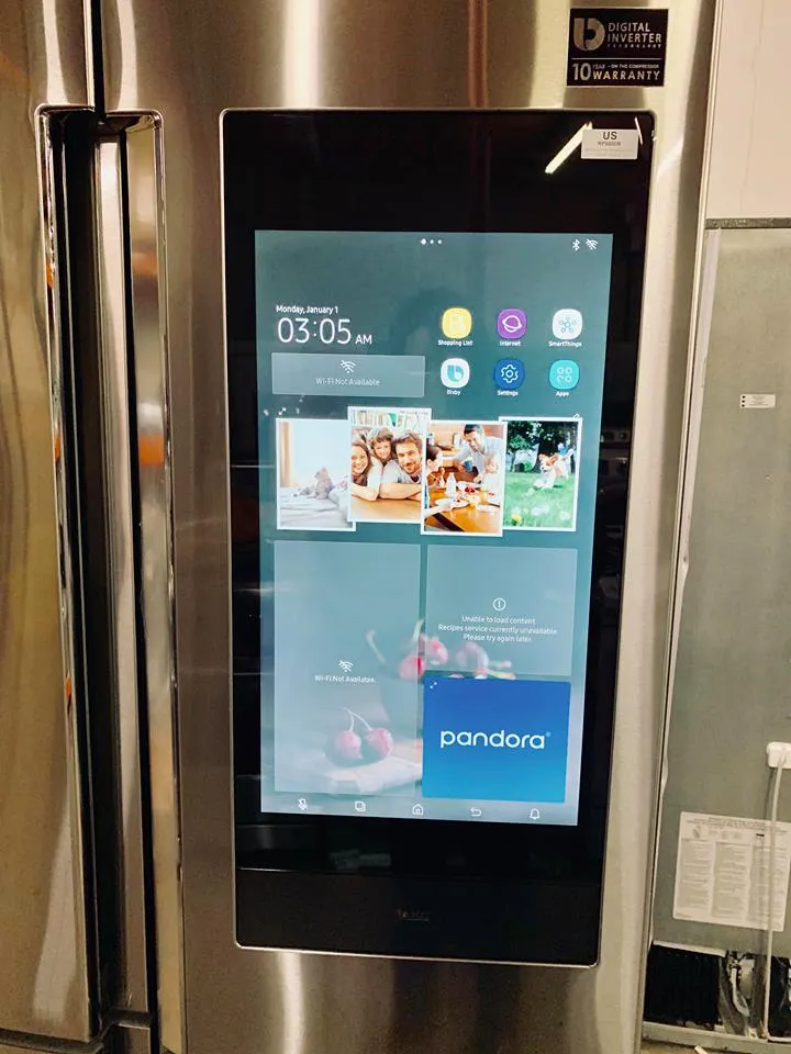 Samsung Counter Depth Family hub 4 flex door refrigerator In stainless steel