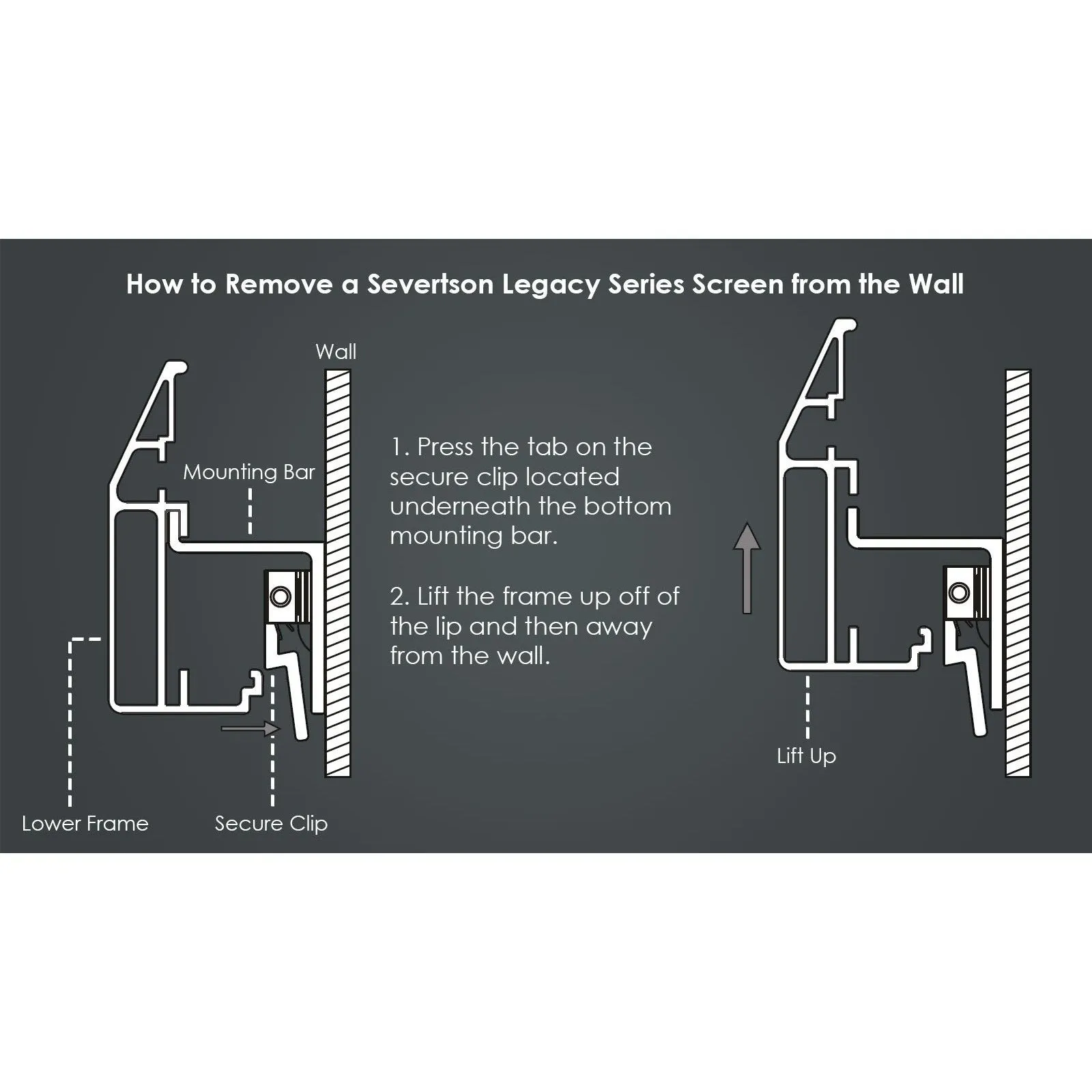 Severtson Screens Legacy Series Fixed Frame 127" (117.5" x 50.0") CinemaScope [2.35:1] LF235127CG