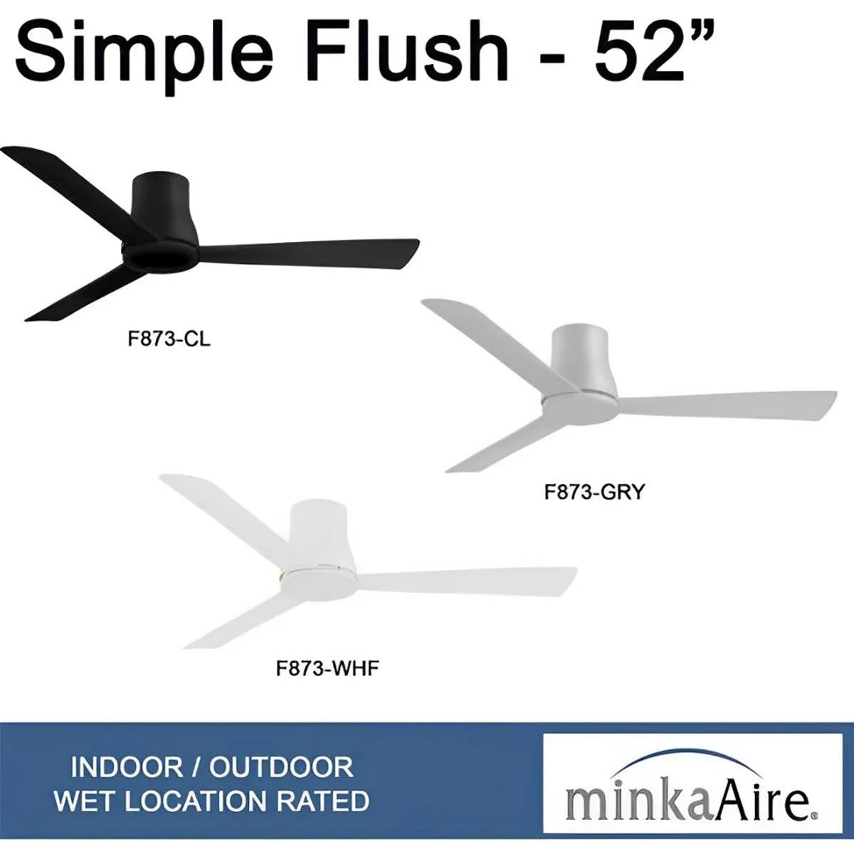Simple Flush Ceiling Fan LED Light Kit, Gray Finish