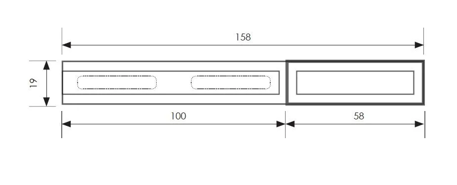 SOLO 50x10mm, EXTENDED WALL PLATE