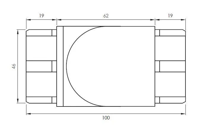 SOLO 50x10mm, HORIZONTAL SWIVEL JOINER