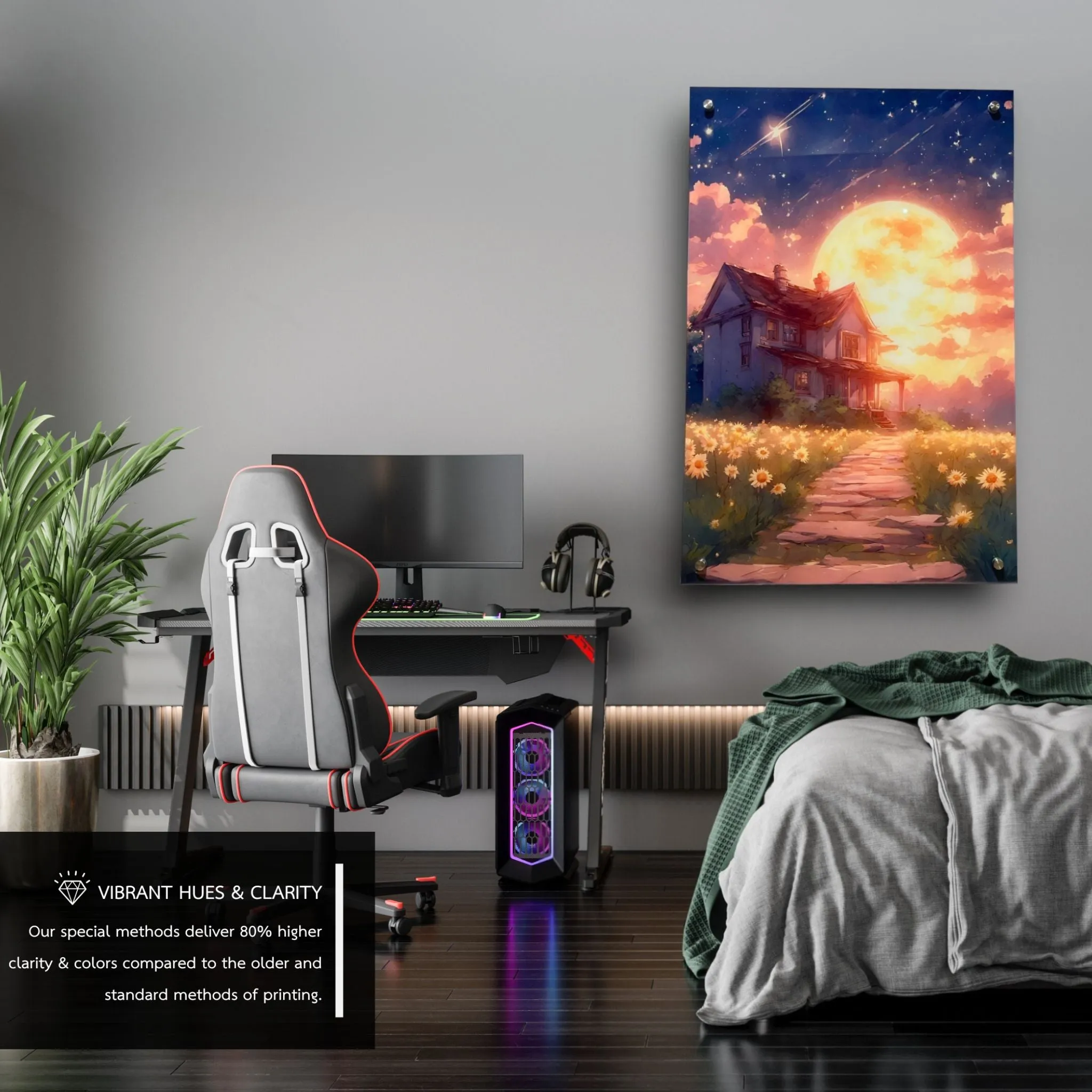 Starry Sunset (Lonely Home) Acrylic Wall Art