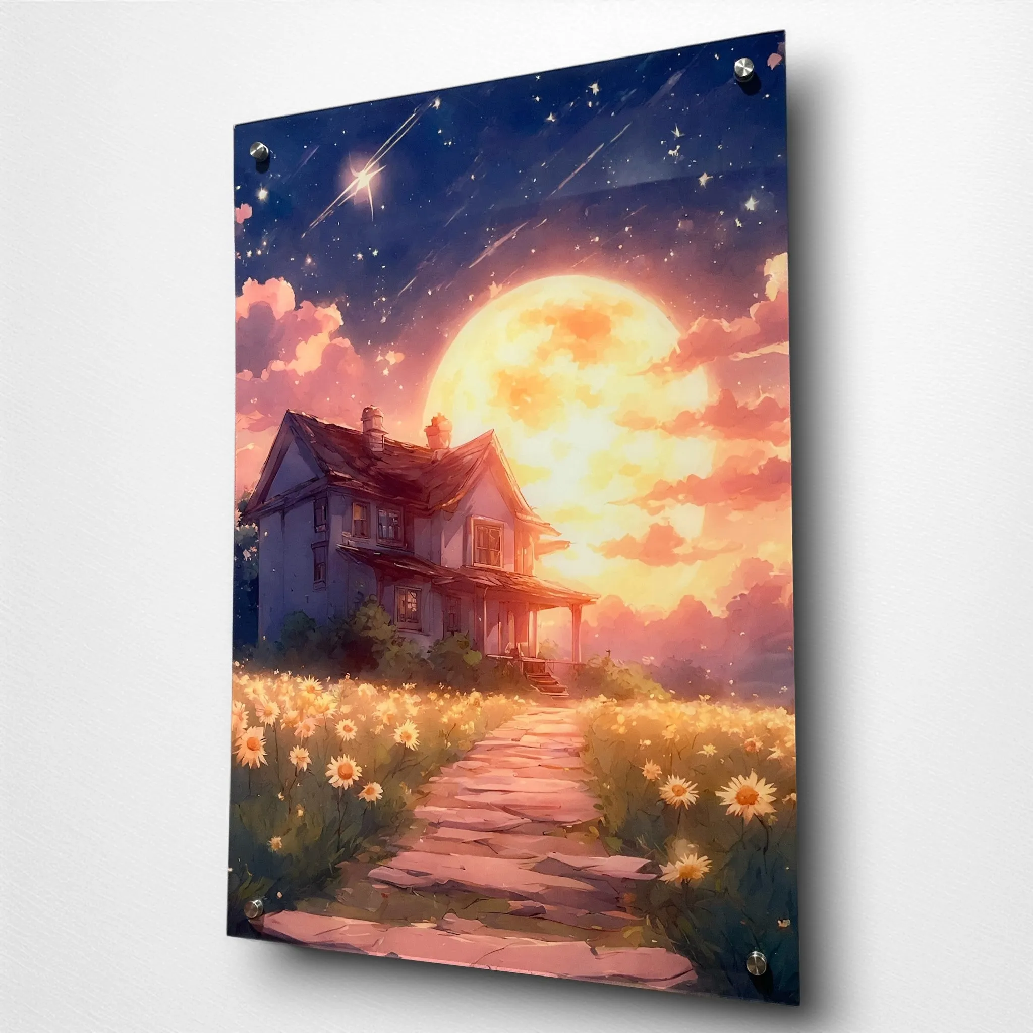 Starry Sunset (Lonely Home) Acrylic Wall Art