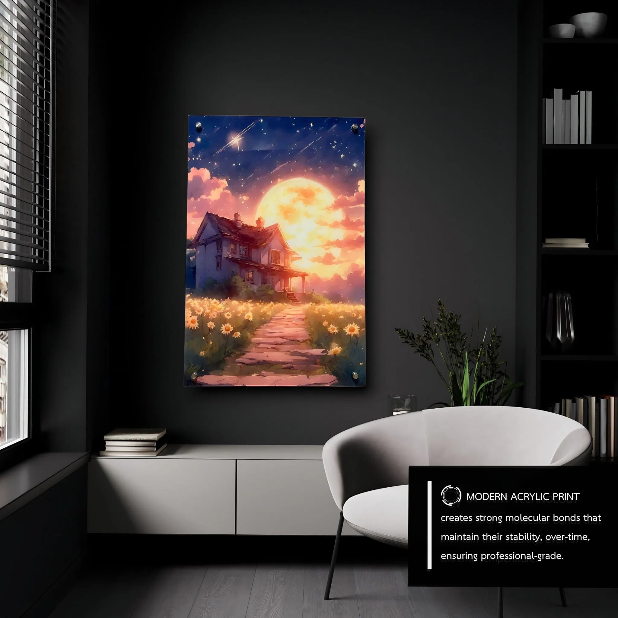 Starry Sunset (Lonely Home) Acrylic Wall Art