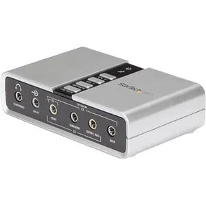 StarTech.com 7.1 USB Audio Adapter External Sound Card - 7.1 Sound Channels - External - 48 kHz Maximum Playback Sampling Rate - USB - 1 x Number of Audio Line Out