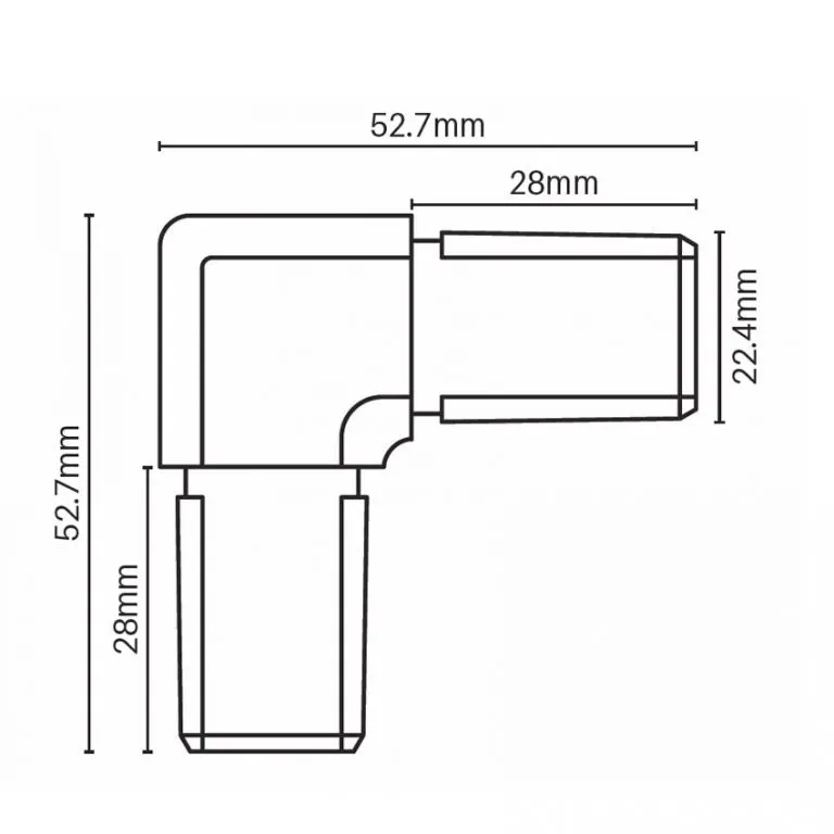 Summit Nanorail 25x21mm vertical joiner - Satin