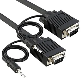 SVGA Cable w/Audio, VGA Monitor Cable with 3.5mm Stereo Audio