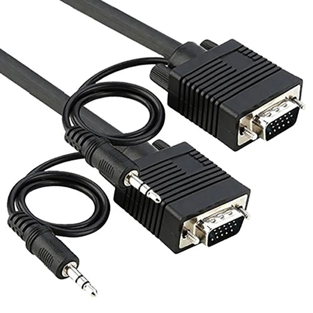 SVGA Cable w/Audio, VGA Monitor Cable with 3.5mm Stereo Audio
