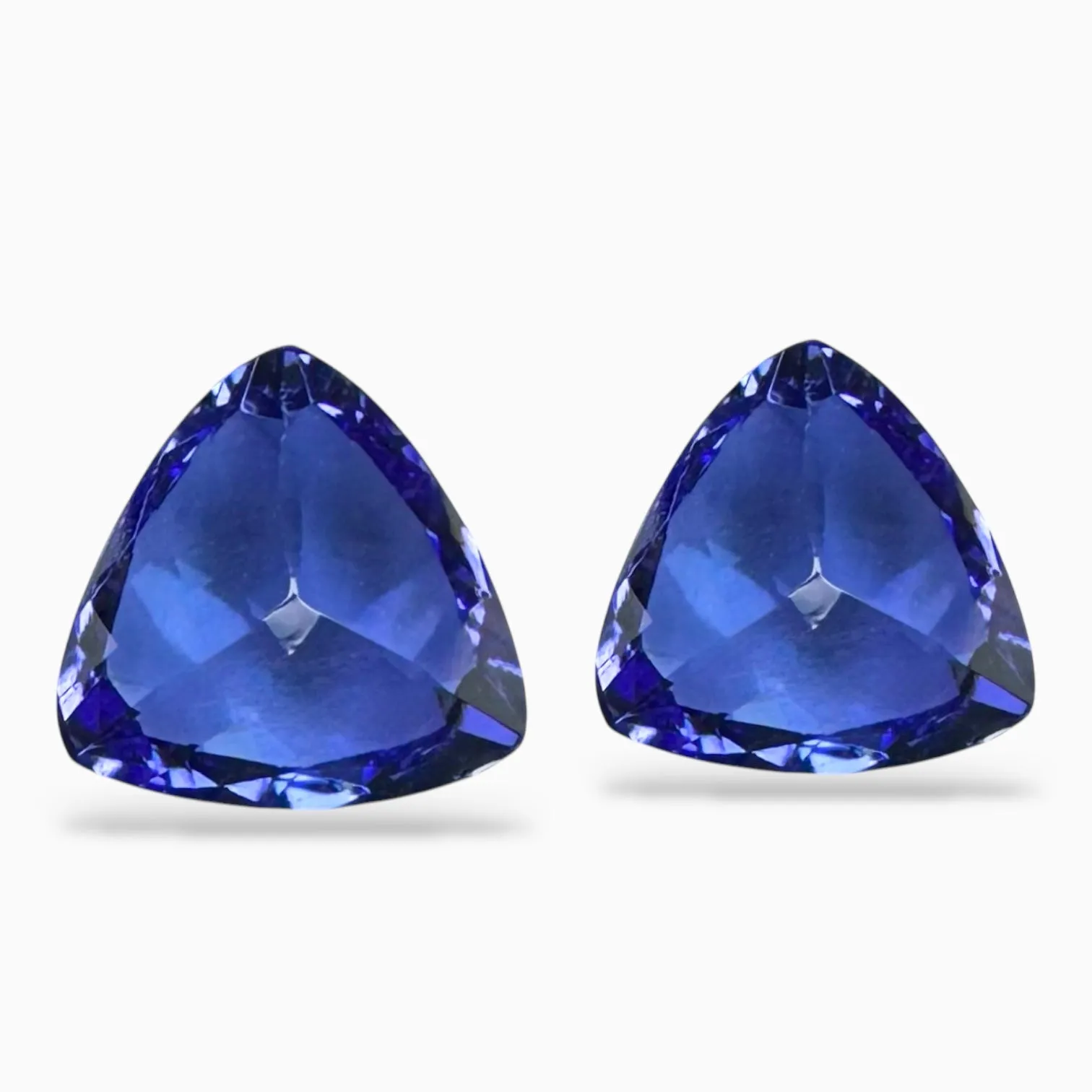 Tanzanite Trilliant Stone Pair For Earrimgs 2.70 Carats 7.1 X 7.1 mm