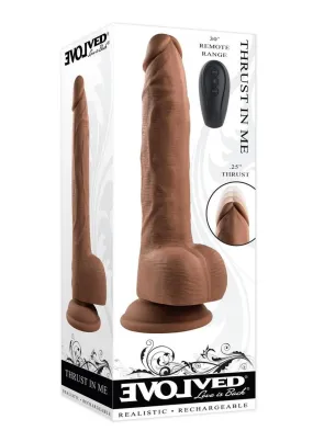 Thrust In Me Rechargeable Silicone Thrusting Vibrating Realistic Dong with Remote Control