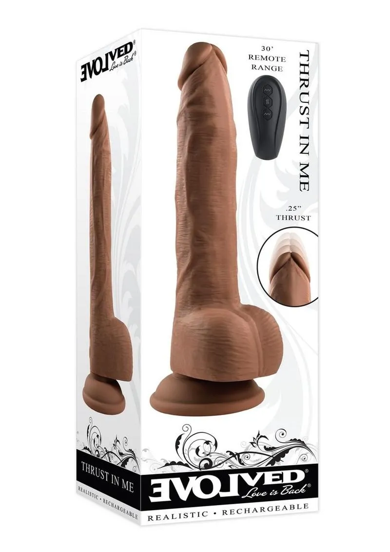 Thrust In Me Rechargeable Silicone Thrusting Vibrating Realistic Dong with Remote Control