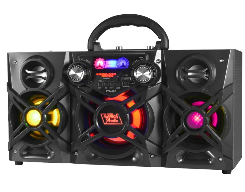 TOPTECH TT-740-BT, Portable TWS Bluetooth Speaker with 360 HD Stereo Sound & LED Lights