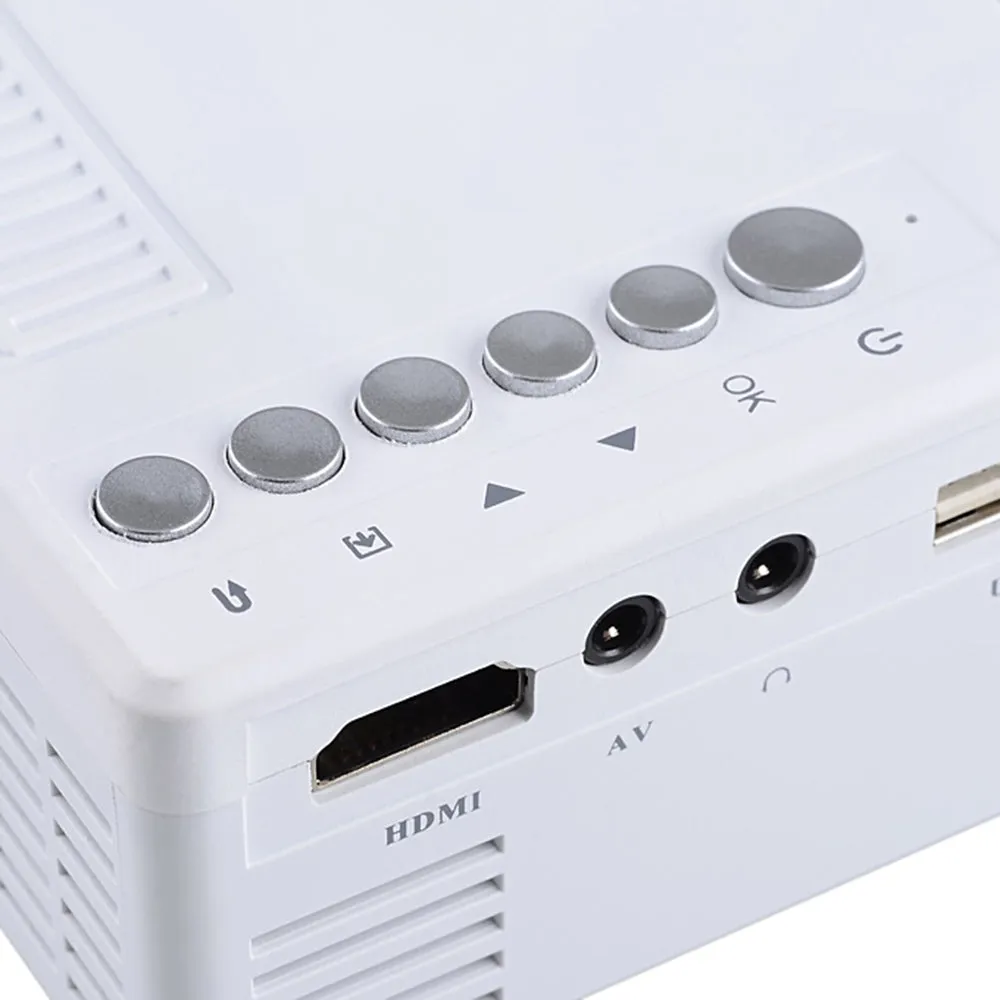 UC18 Multimedia Mini Portable Projector for Home Cinema Entertainment, Kids Education Projector, HD LED Gaming Projector [Support USB TV VGA SD AV]