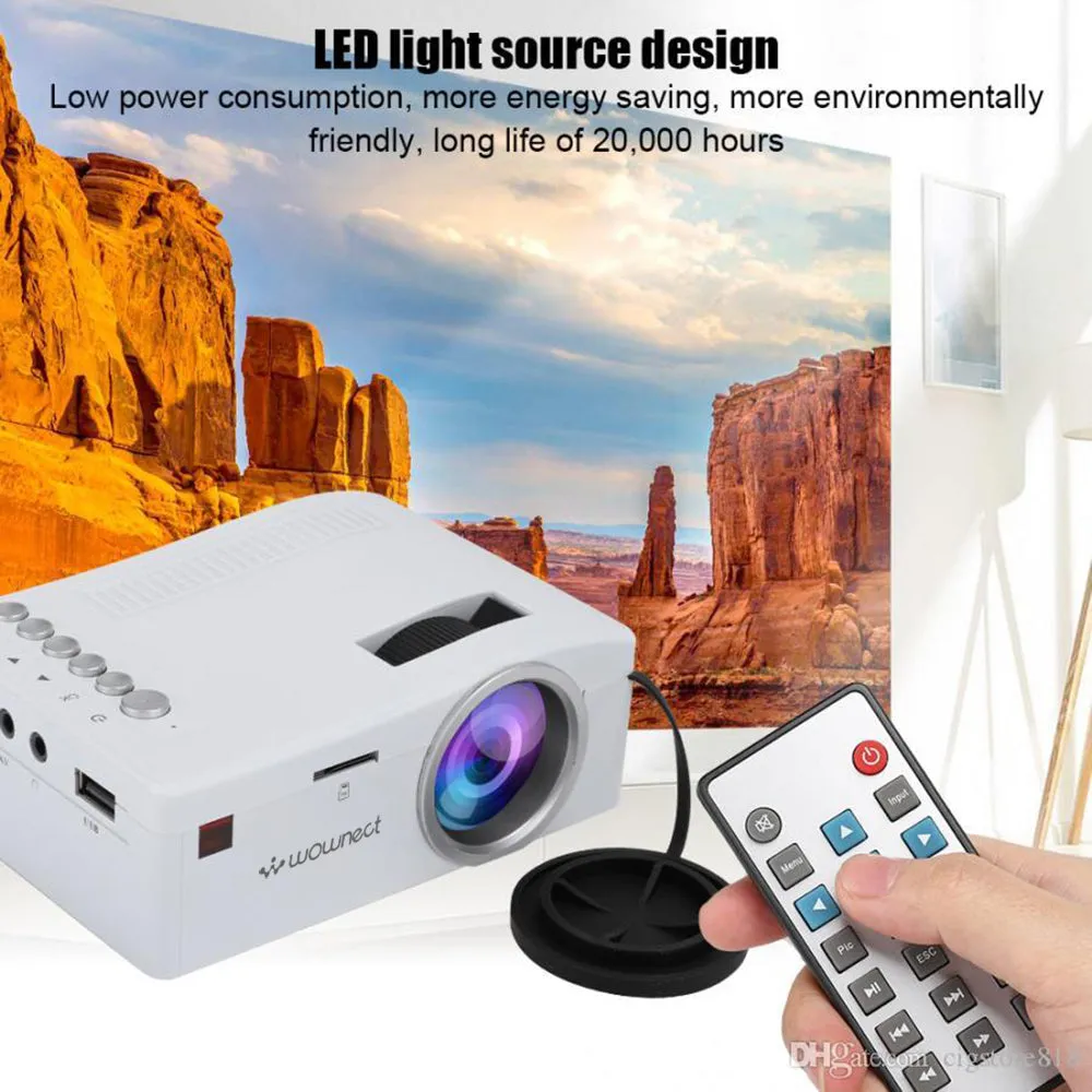UC18 Multimedia Mini Portable Projector for Home Cinema Entertainment, Kids Education Projector, HD LED Gaming Projector [Support USB TV VGA SD AV]