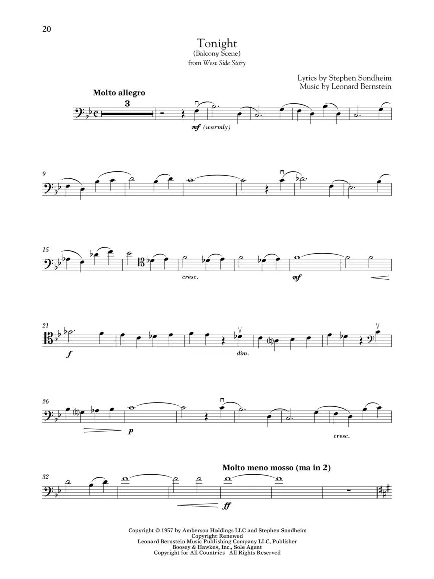 Various – Broadway Songs for Classical Players: 12 Famous Melodies from the Stage – Cello and Piano