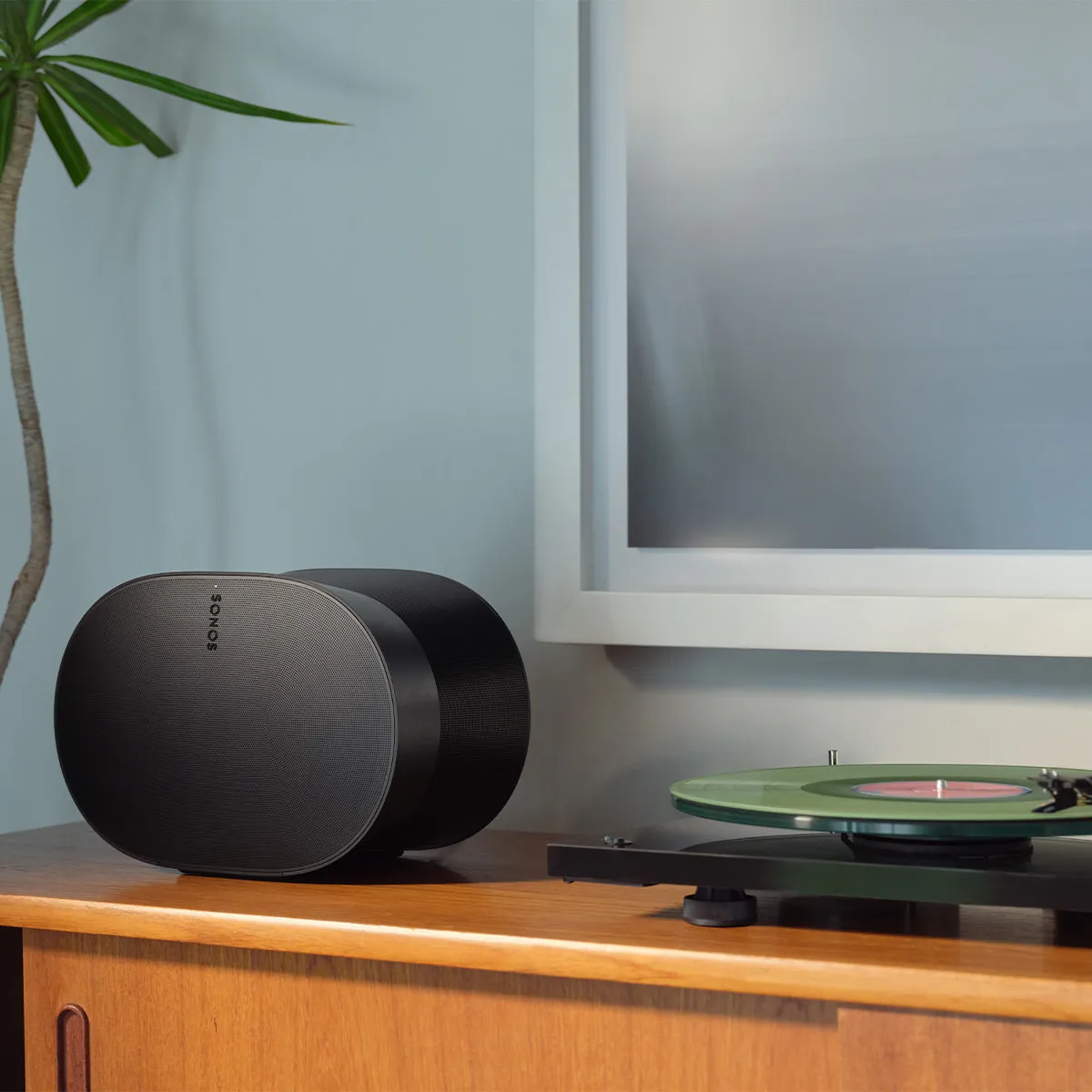 Victrola Stream Onyx Works with Sonos Wireless Turntable with 2-Speeds with Sonos Era 300 Wireless Smart Speaker (Black)