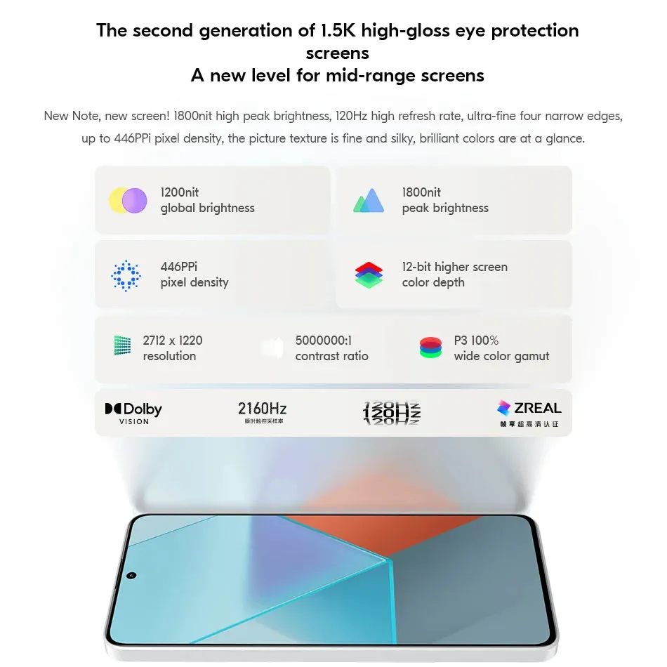 Xiaomi Redmi Note 13 Pro 5G Global ROM 128GB/256GB/512GB 200MP OIS Camera 120Hz 1.5K Snapdragon 7S Gen 2 67W Fast Charging